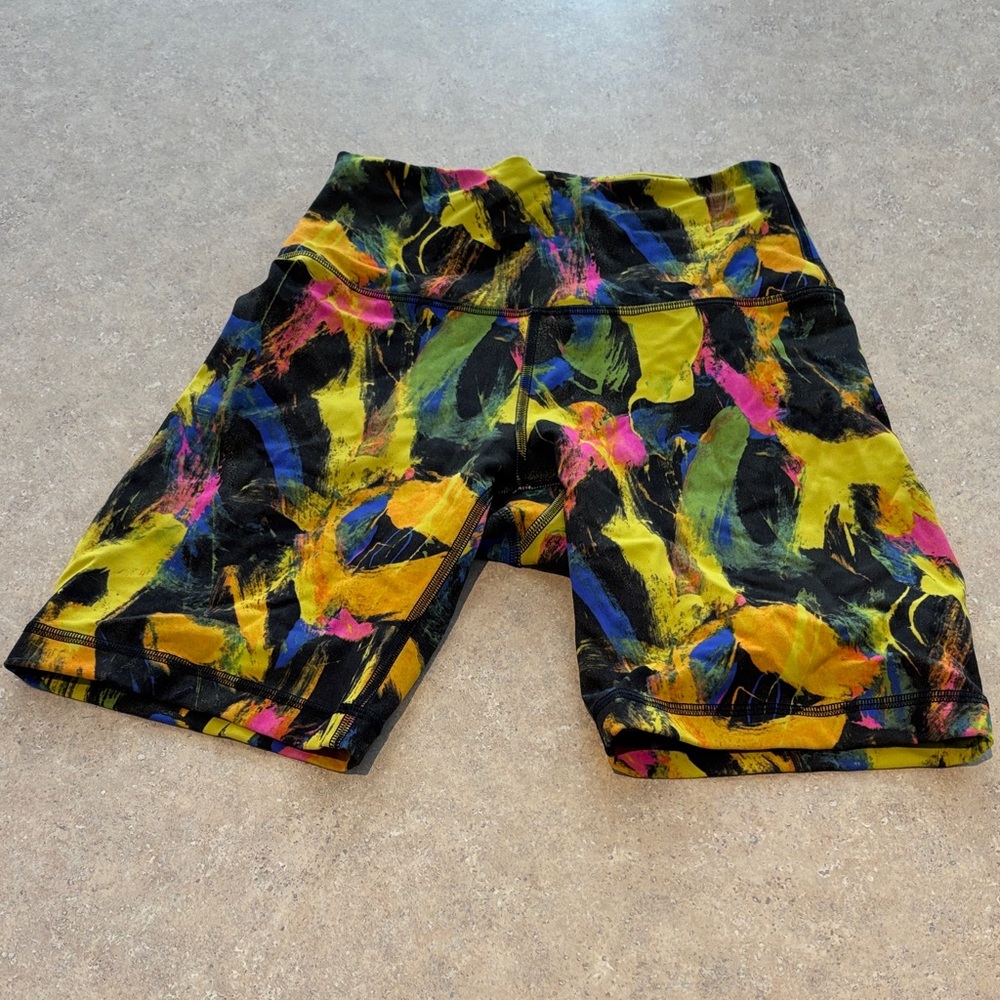 Lululemon Athletica Multicolor Abstract Bike Shorts